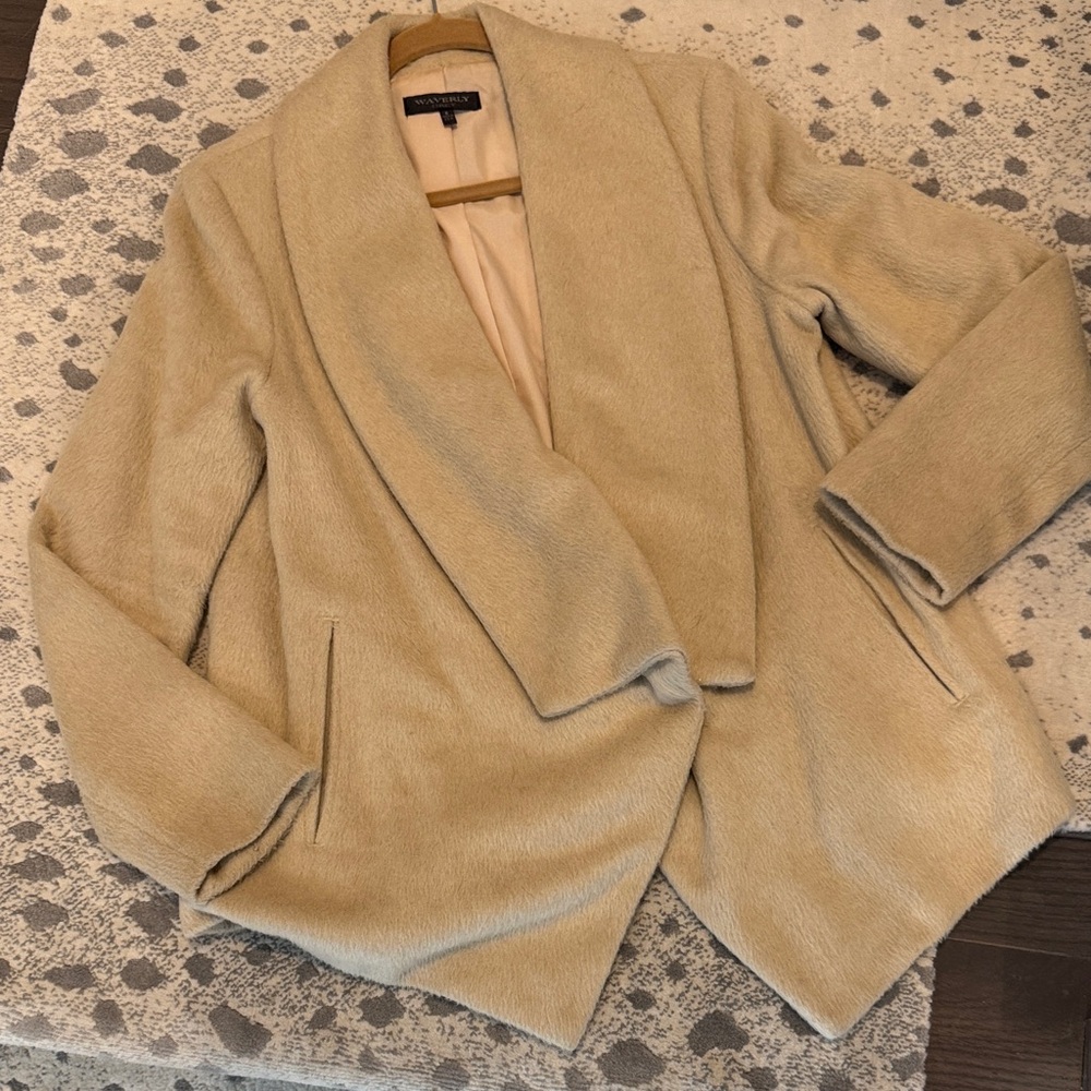 Eagerly Grey Beige Shawl Collar jacket